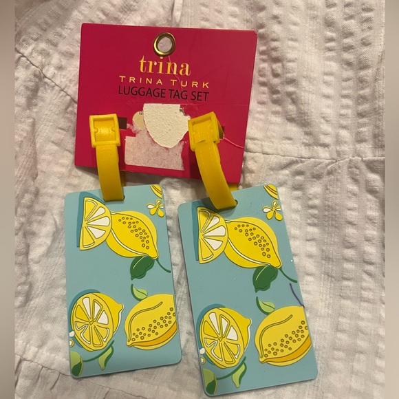 Trina Turk Other - Trina Turk Lemon Luggage Tag Set - Green and Yellow, NWT